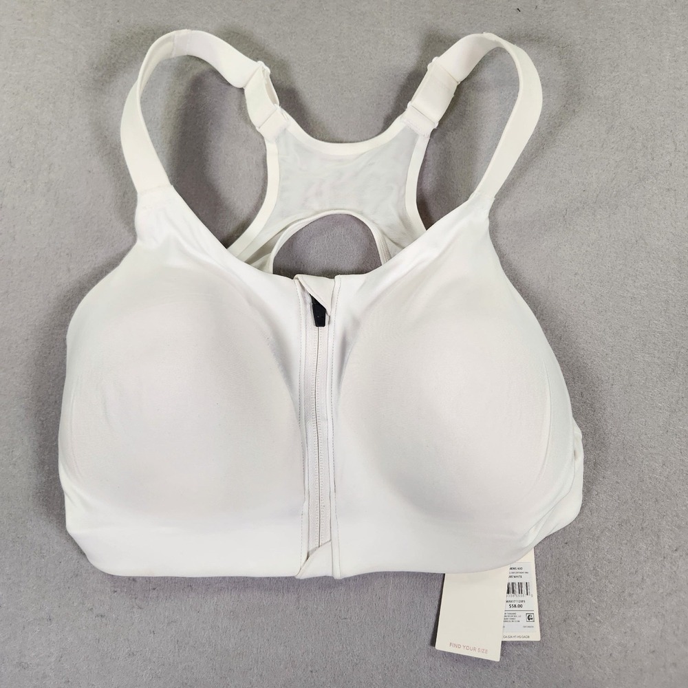 CALIA by Carrie Underwood Go All Out Front Zip Sports Bra - Pure White 40D